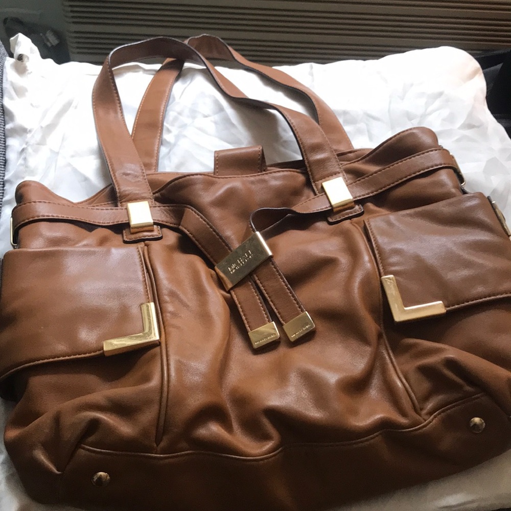 Michael Kors Tan leather bag w/ original silk bag